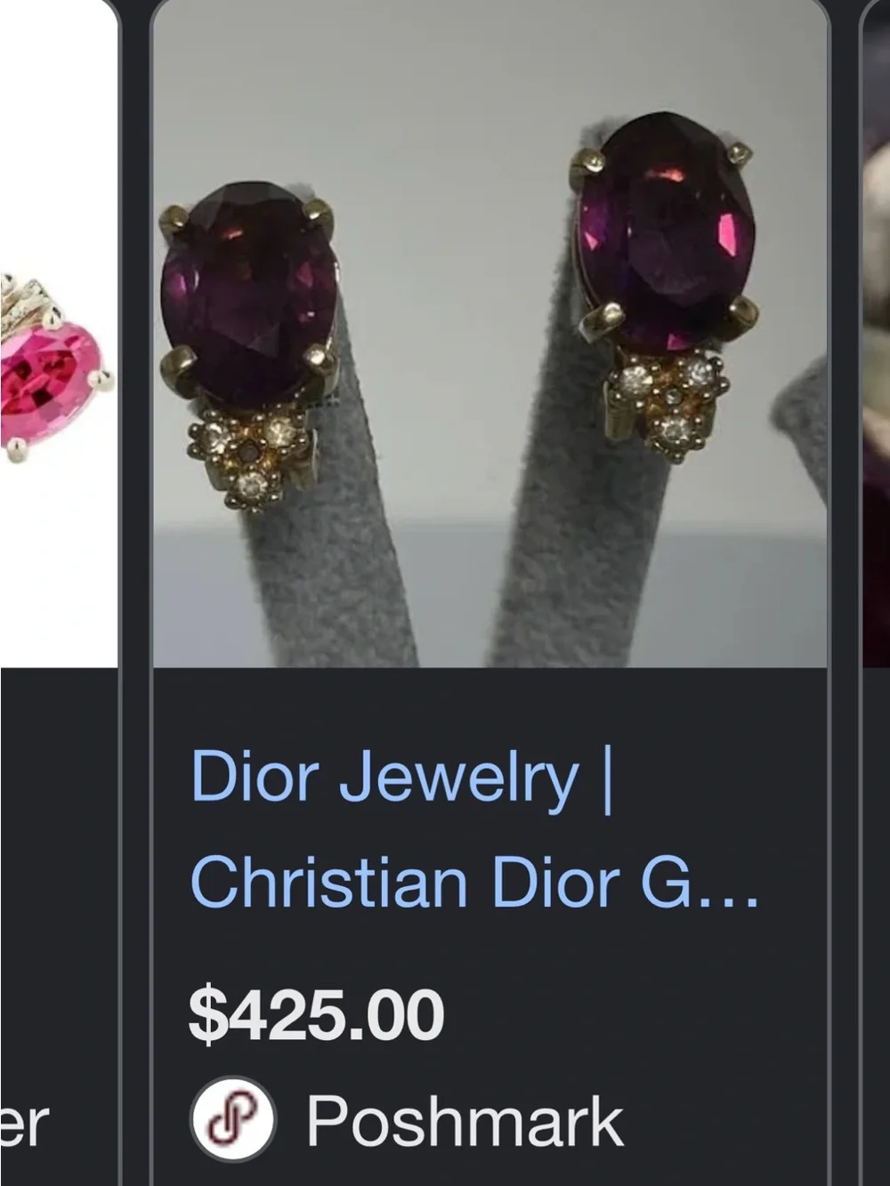 Gold-Plated? Purple Crystal Crown Stud Earrings Read below